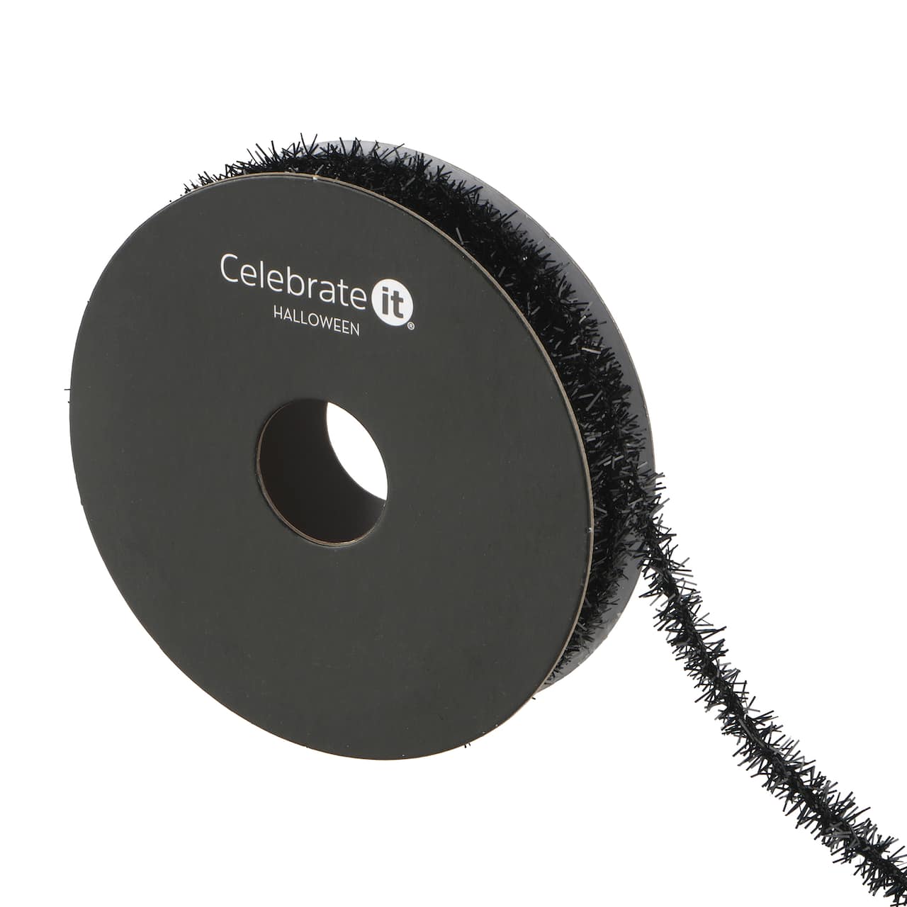 3/16" x 4yd. Metallic Black Tinsel Twist Ribbon by Celebrate It® Halloween